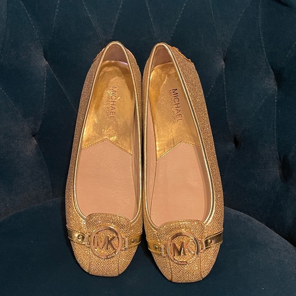 Michael Kors Shimmering Gold Loafers - Picture 1 of 4
